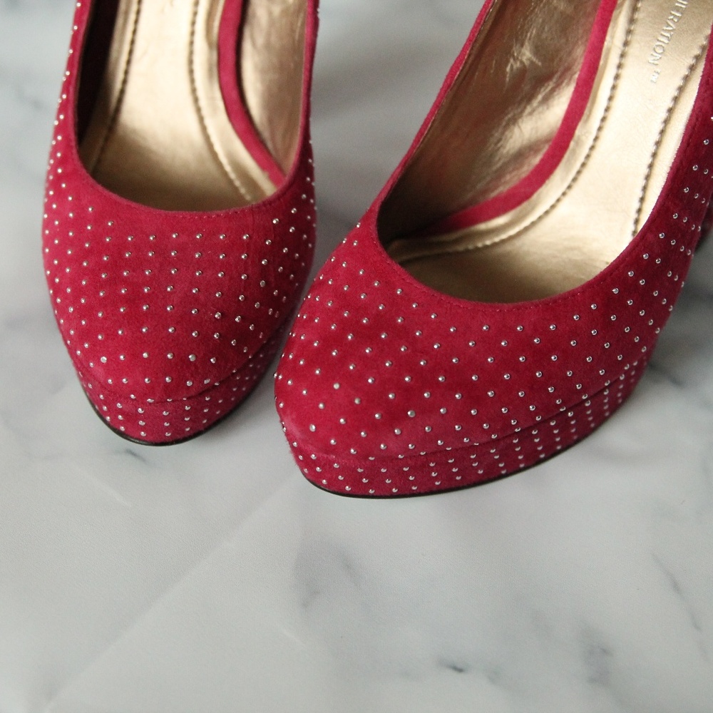 Bcbgeneration Joyss Raspberry Suede Stud Heels - image 5